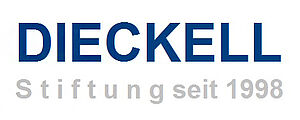Logo der Dieckell-Stiftung. Blaue Schrift. Darunter in grau "Stiftung seit 1998".